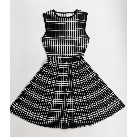 Zara Woman Dress Skater Structured Sleeveless Dress Size Small Black & White - Picture 1 of 6